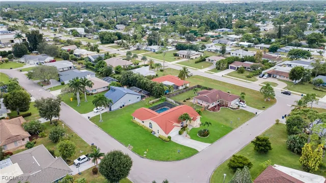 an aerial view of residential house with outdoor space