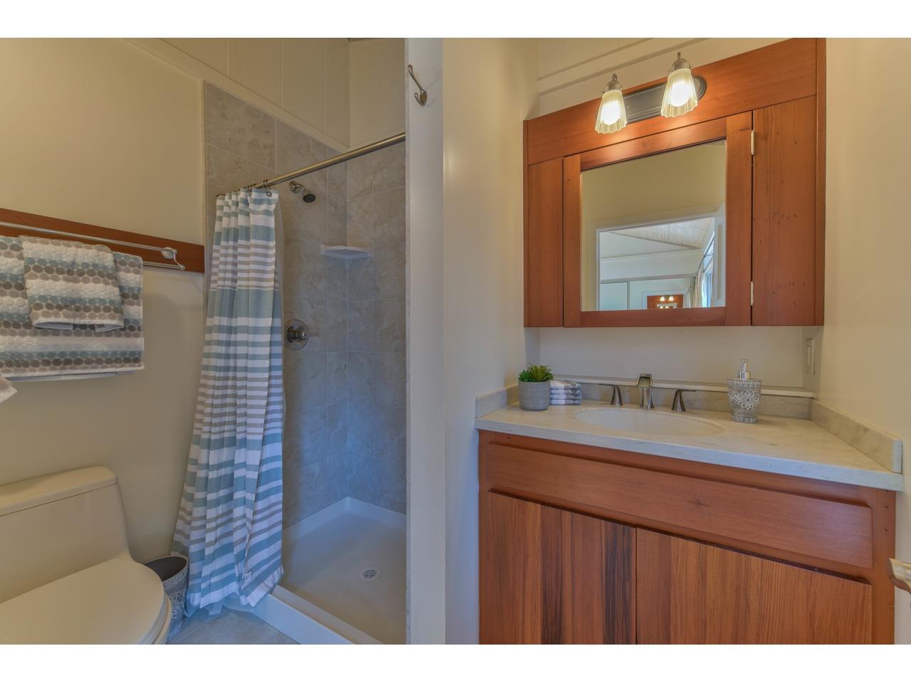 308 West Carmel Valley Road Carmel Valley, CA 93924 - Photo 22 of 49 a bathroom with a sink vanity granite toilet and a mirror