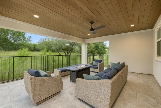 a living room with furniture