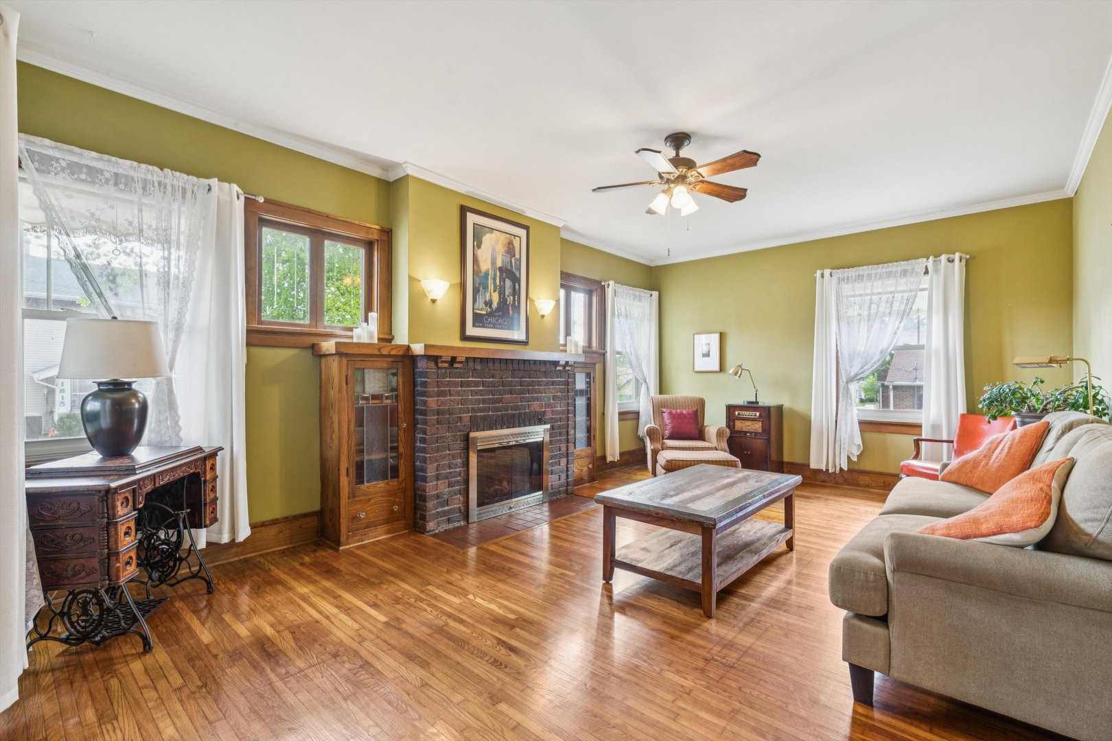 1818 23rd Street Rock Island, IL 61201 - Photo 10 of 55 a living room with furniture and a fireplace