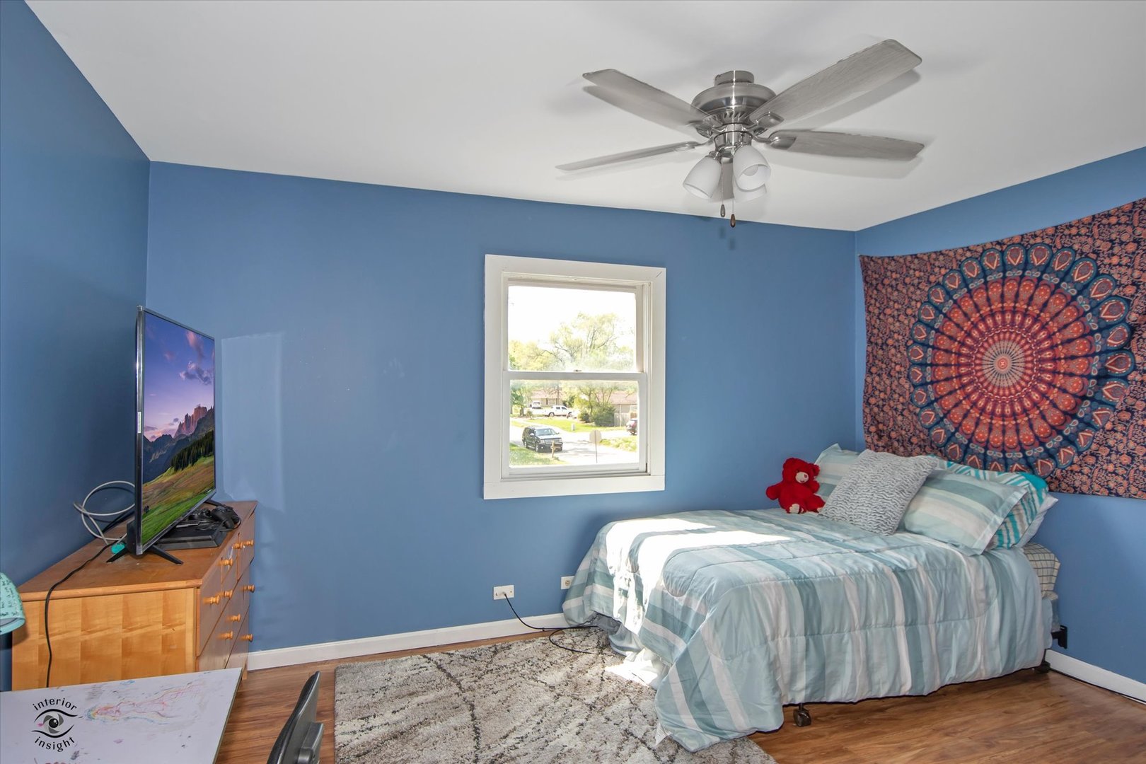 128 North Pinecrest Road Bolingbrook, IL 60440 - Photo 14 of 25 a bedroom with a bed and a chandelier