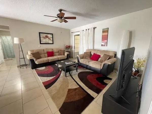 a living room with furniture