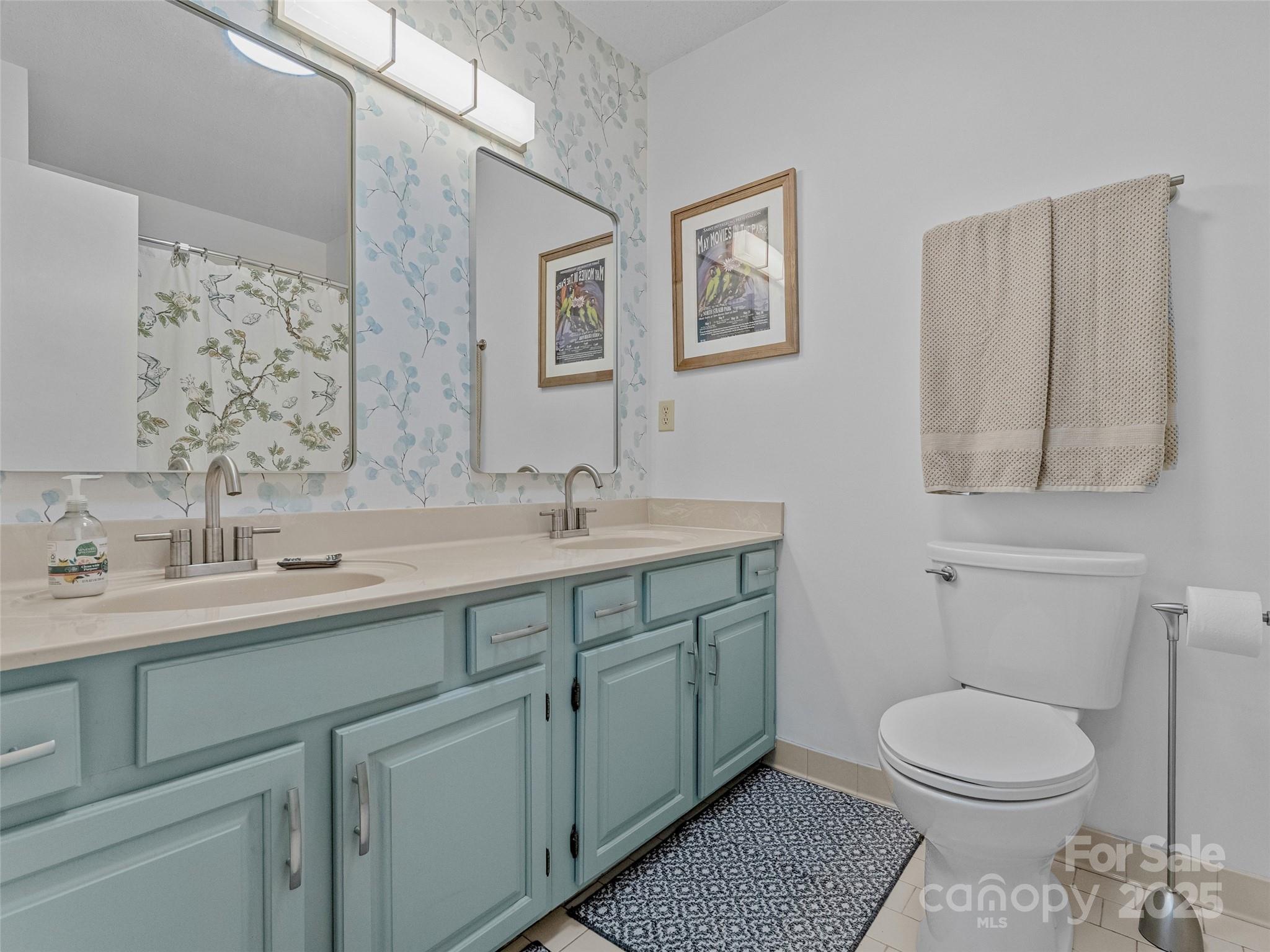 197 Tiptop Road Brevard, NC 28712 - Photo 27 of 45 a bathroom with a toilet sink and mirror