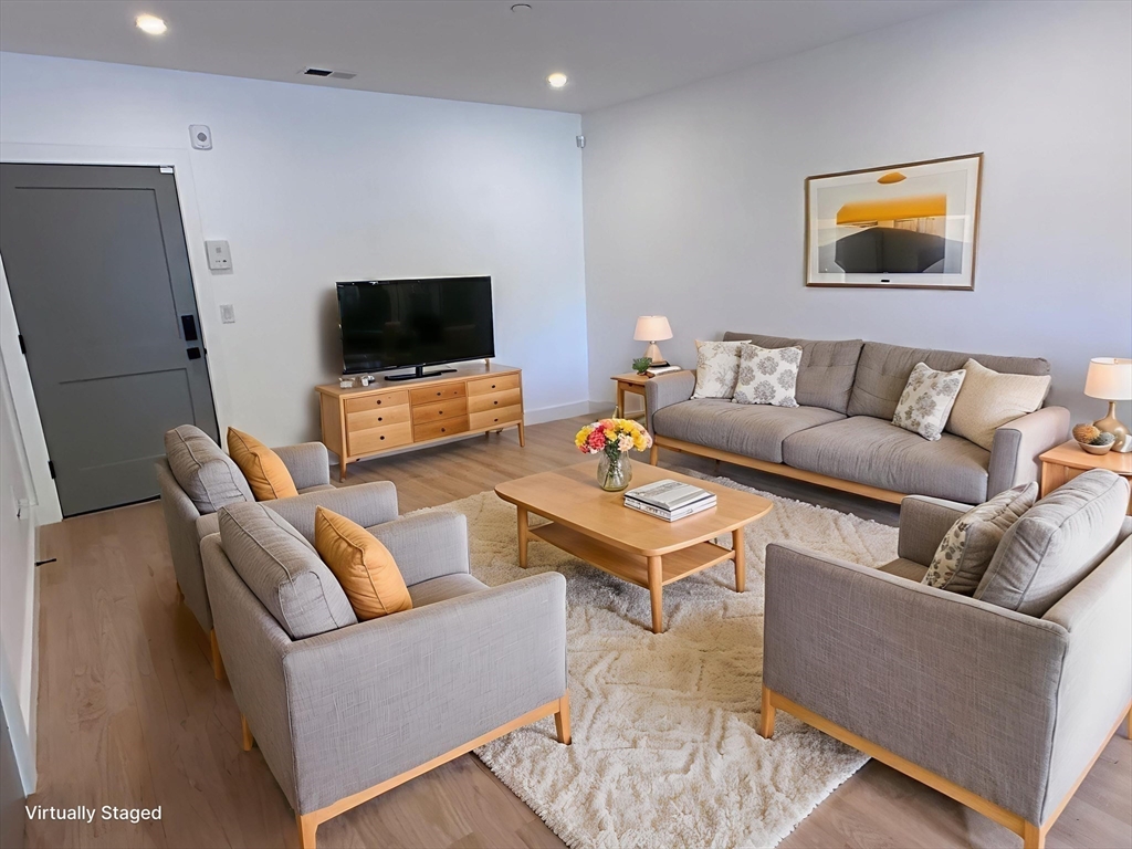 52 Withington Street, Unit 7 Boston, MA 02124 - Photo 7 of 32 a living room with furniture and a flat screen tv