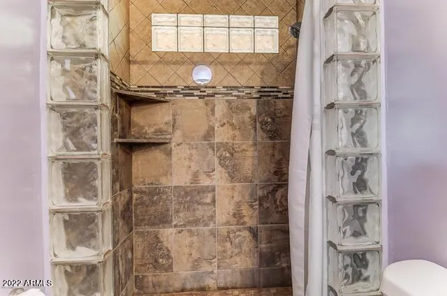 a bathroom with a shower