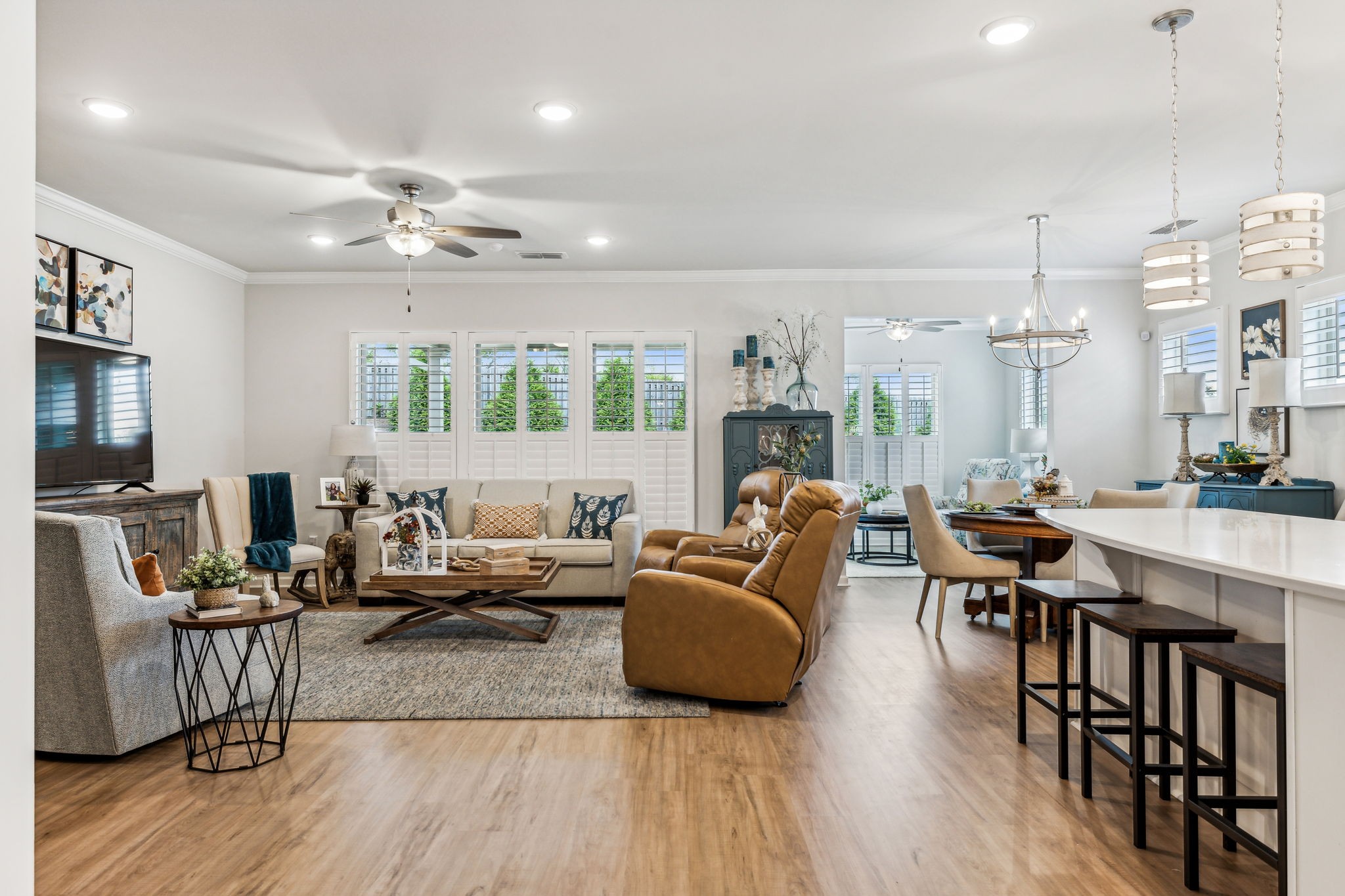 1062 Sumner Grove Spring Hill, TN 37174 - Photo 8 of 44 a living room with furniture kitchen view and a wooden floor