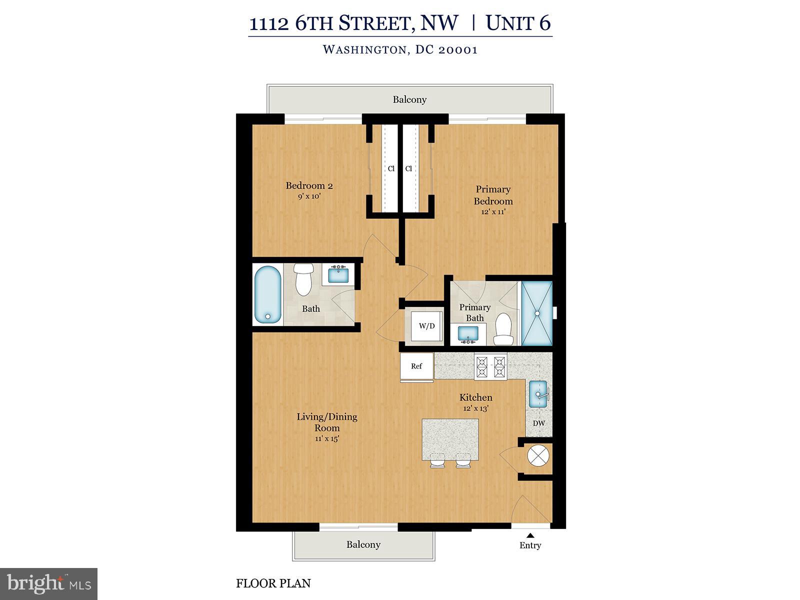 1112 6th Street Northwest, Unit 6 Washington, DC 20001 - Photo 17 of 17 Floor Plan