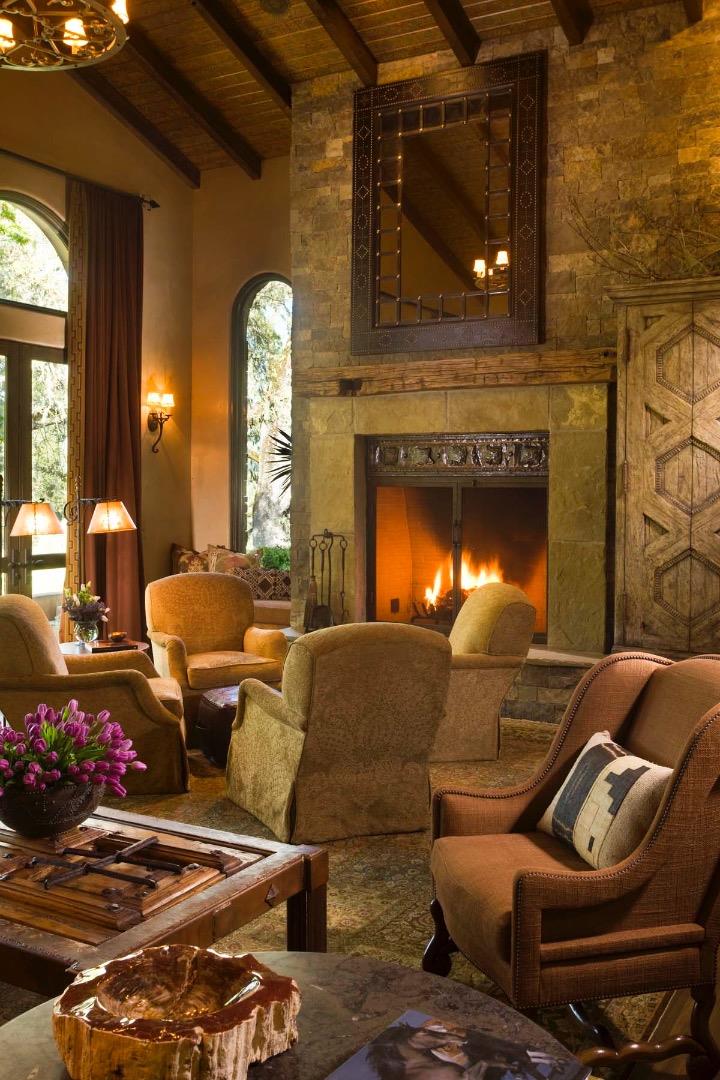 4 Rumsen Trace Carmel, CA 93923 - Photo 5 of 15 a living room with furniture and a fireplace