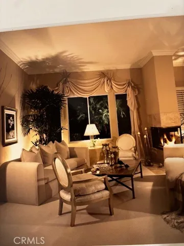 a outdoor living space with furniture and garden view