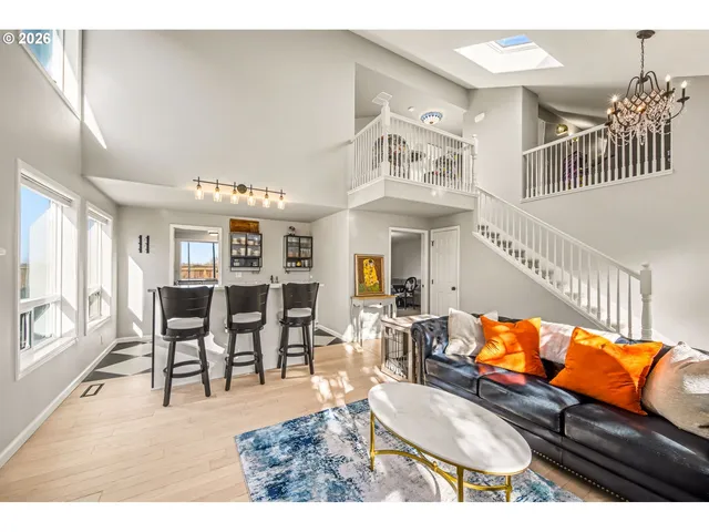 a living room with furniture