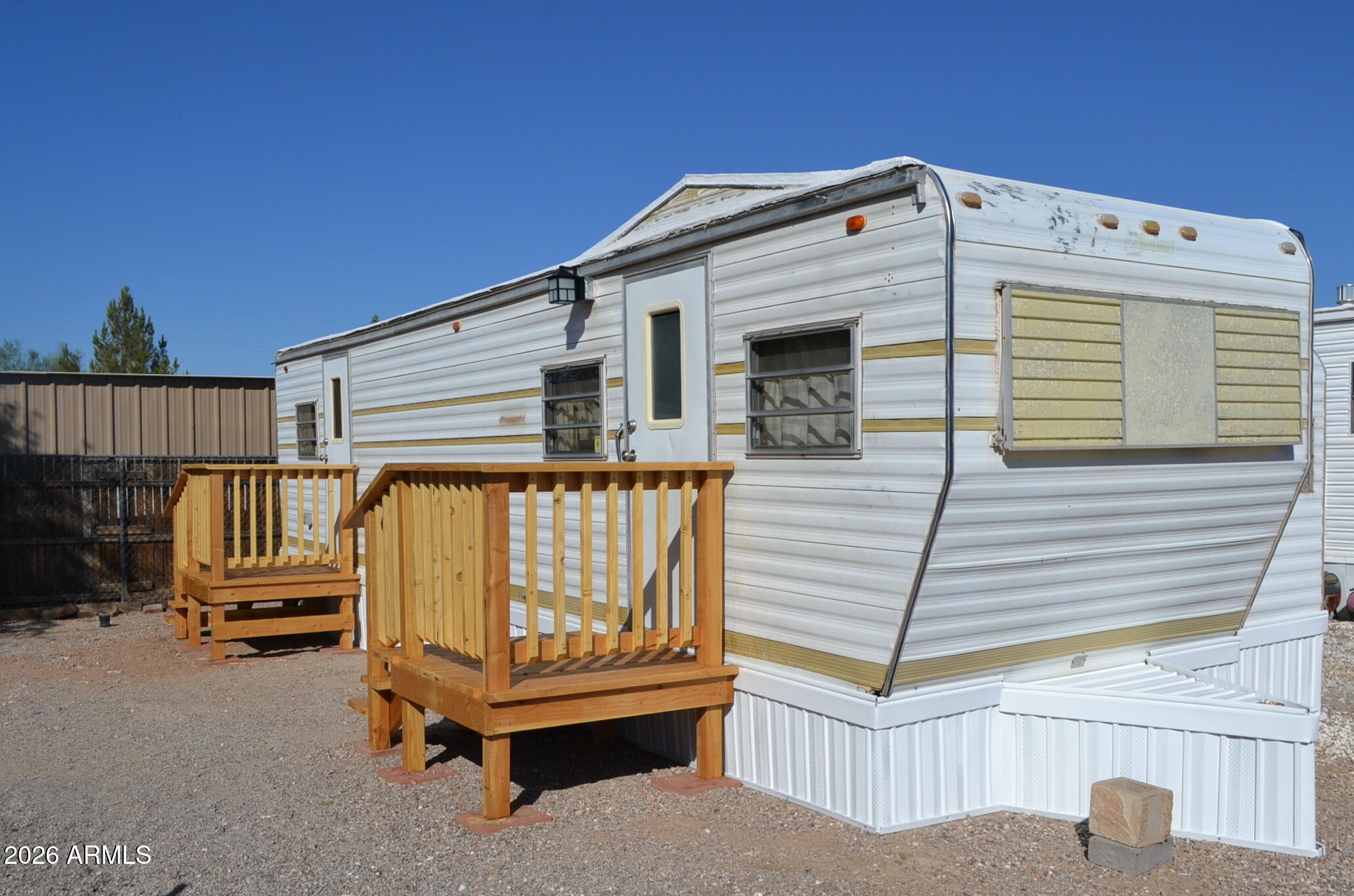 a view of a house with a large window