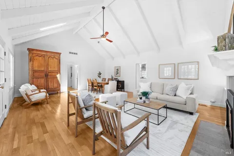 a living room with furniture