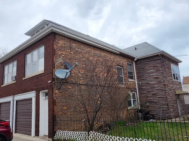 a brick building with a large windows