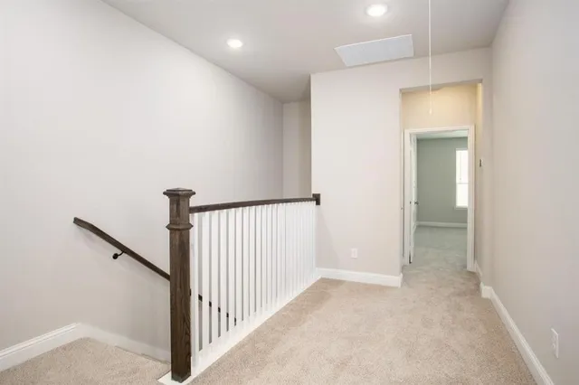 a view of a hallway with a elevator