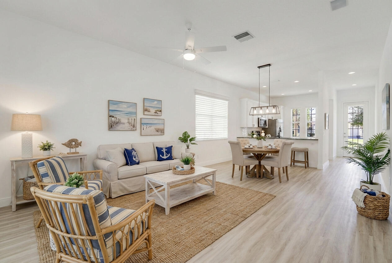 229 Sugar Apple Way Jupiter, FL 33458 - Photo 15 of 46 Staged Open Living Room/ Dining Area