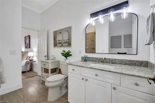 a bathroom with a toilet a sink and mirror