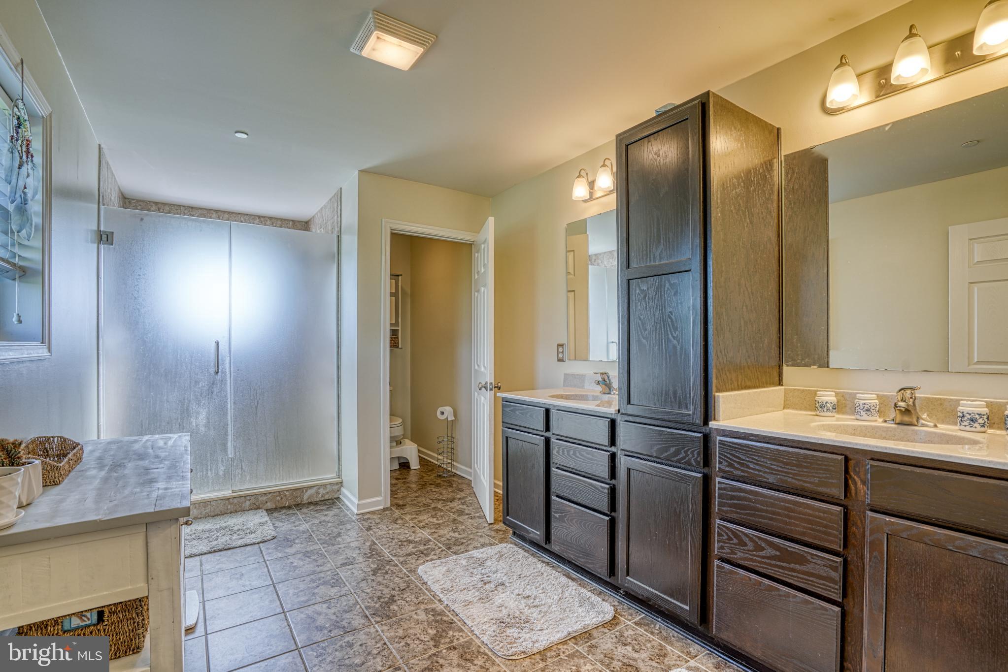 29862 Paddock Lane Easton, MD 21601 - Photo 41 of 83 a bathroom with a double vanity sink mirror and shower