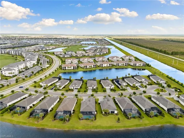 an aerial view of a city with houses