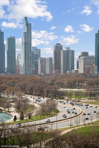 a view of a city with tall buildings