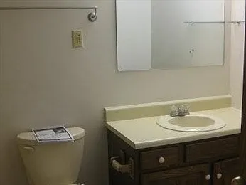 a bathroom with a sink and a toilet