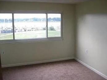 an empty room with a window