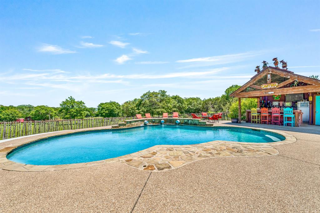 475 Magic Valley Bluff Dale, TX 76433 - Photo 30 of 40 a view of a swimming pool and an outdoor seating