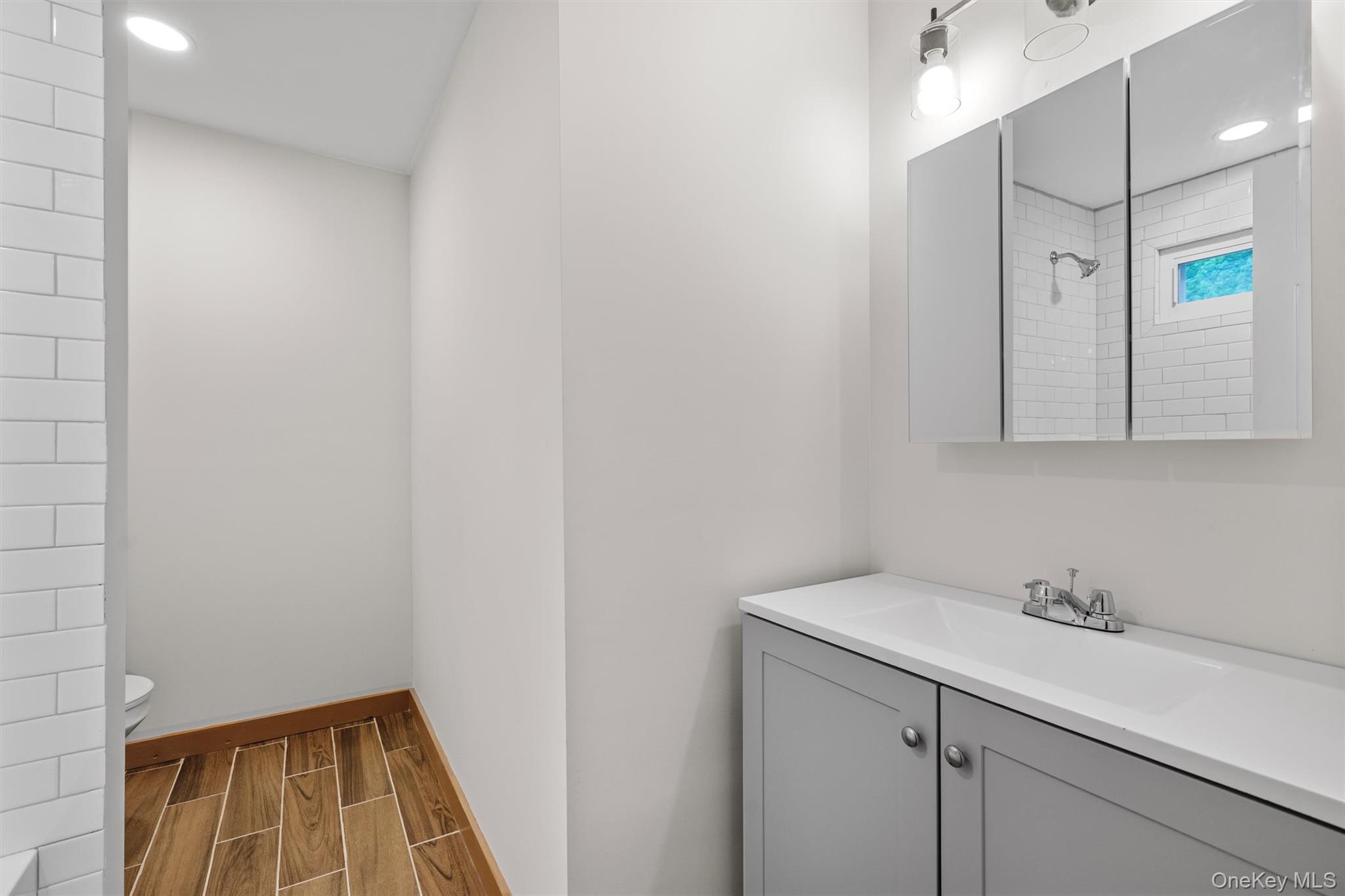 15 Riley Road New Windsor, NY 12553 - Photo 13 of 33 a bathroom with a sink and a mirror