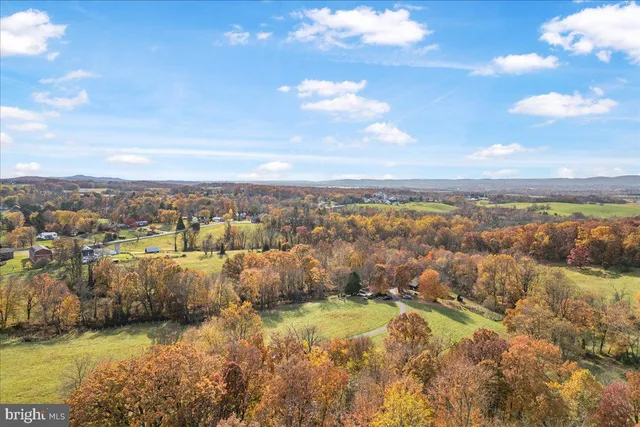 a view of a field with an trees