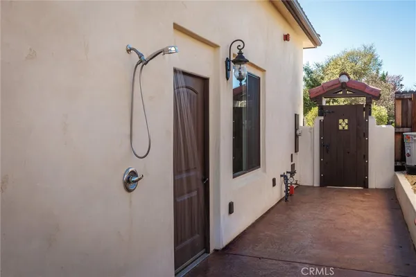 a view of a bathroom with a shower