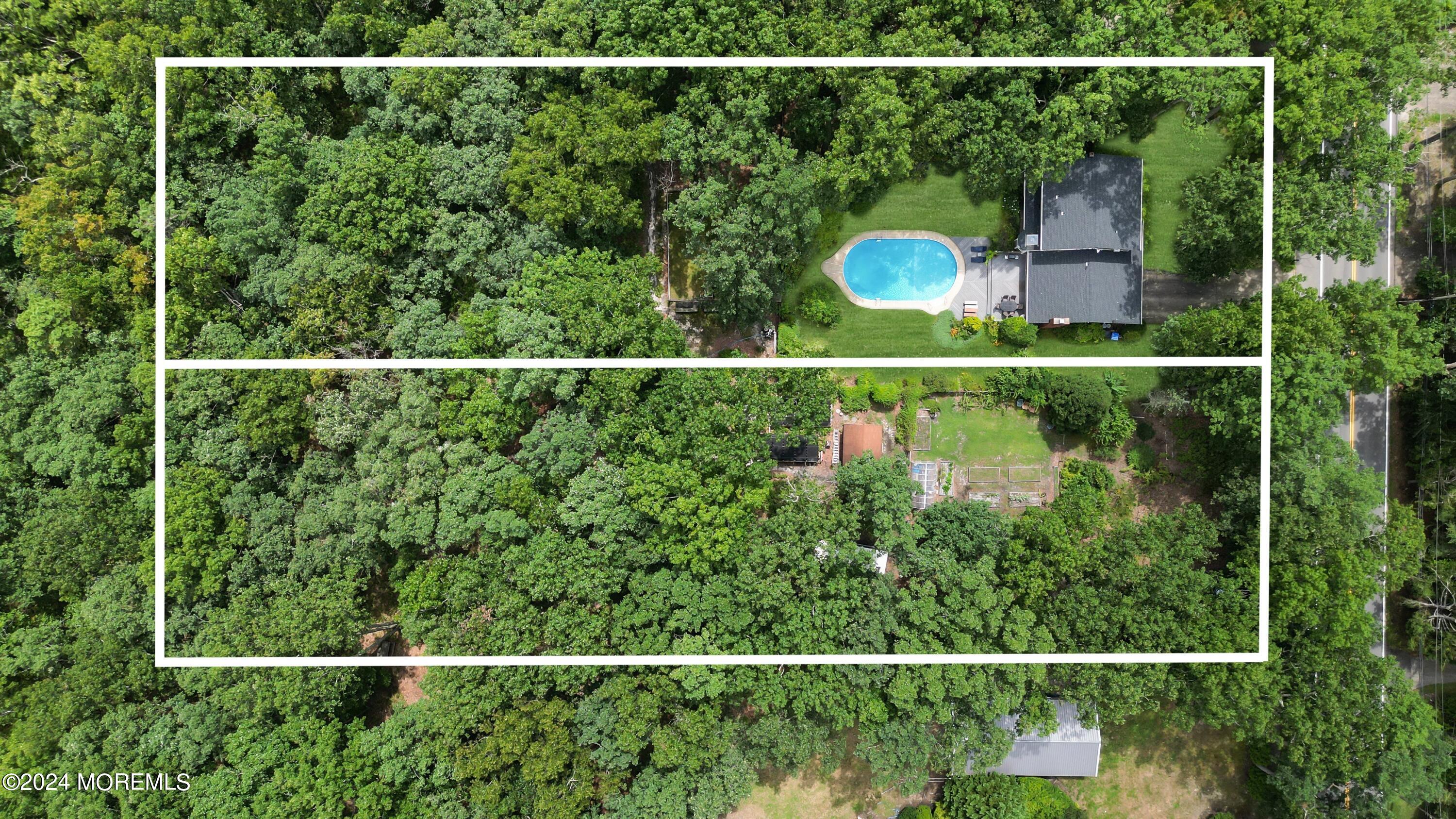 a view of a yard and deck