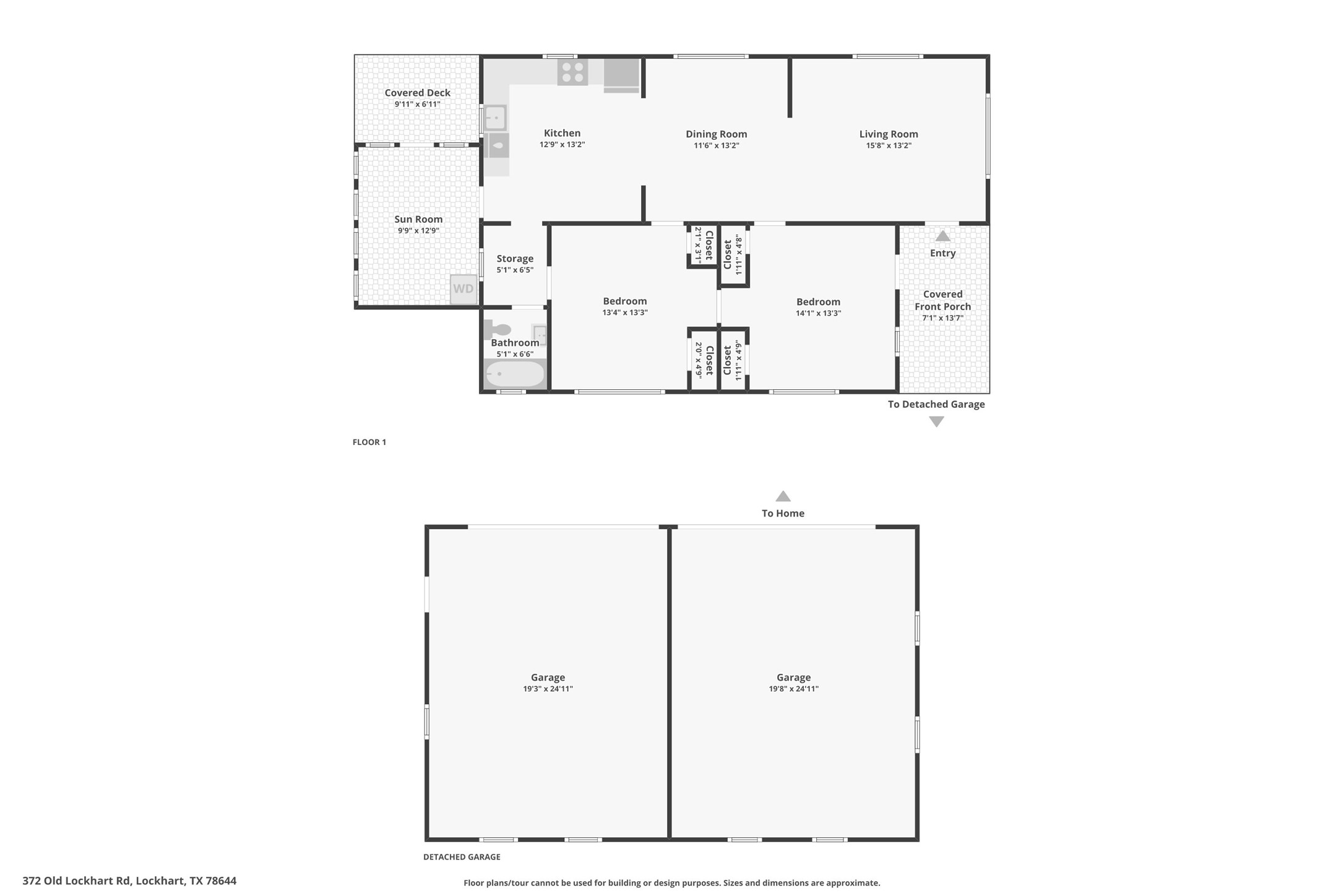 372 Old Lockhart Road Lockhart, TX 78644 - Photo 2 of 40 An intuitive layout includes a detached double garage and a covered rear deck.