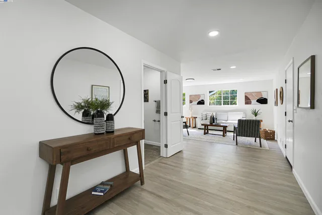 a living room with furniture