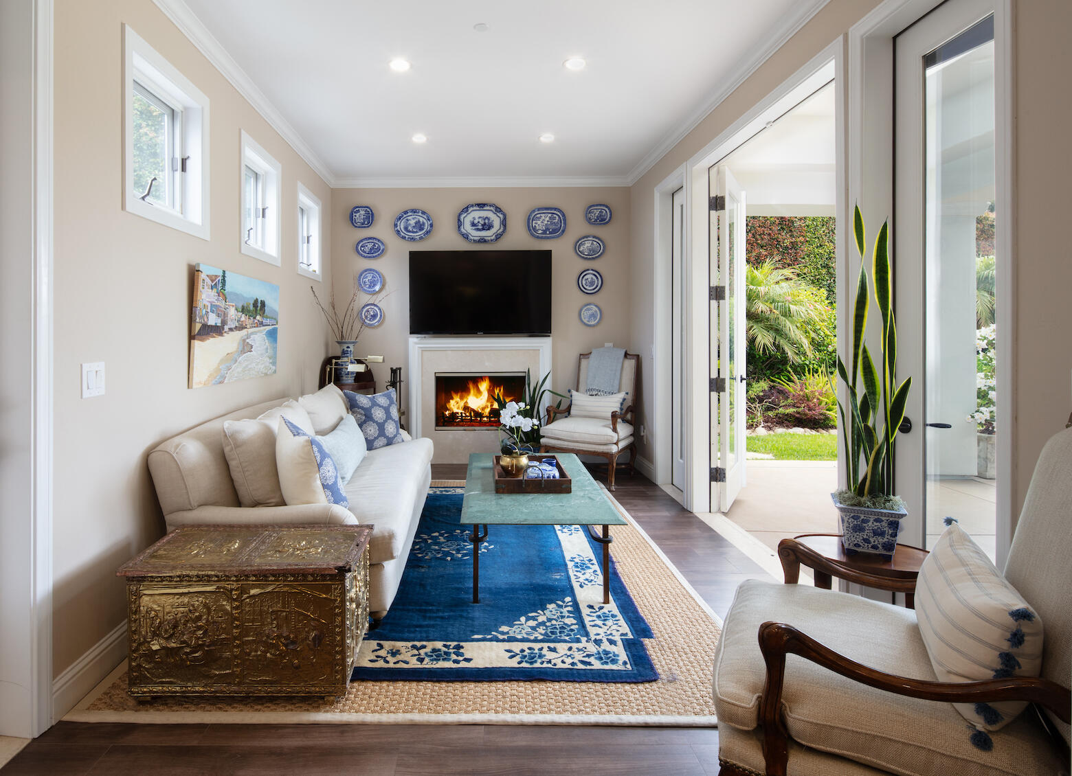 1975 Inverness Lane Montecito, CA 93108 - Photo 10 of 22 a living room with furniture fireplace and a flat screen tv