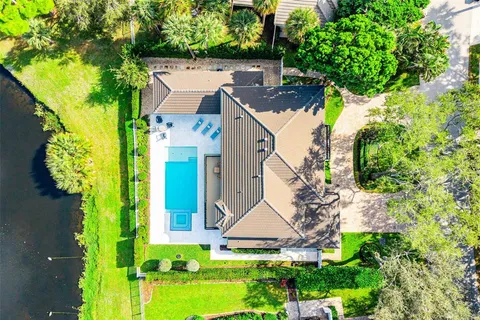an aerial view of a house