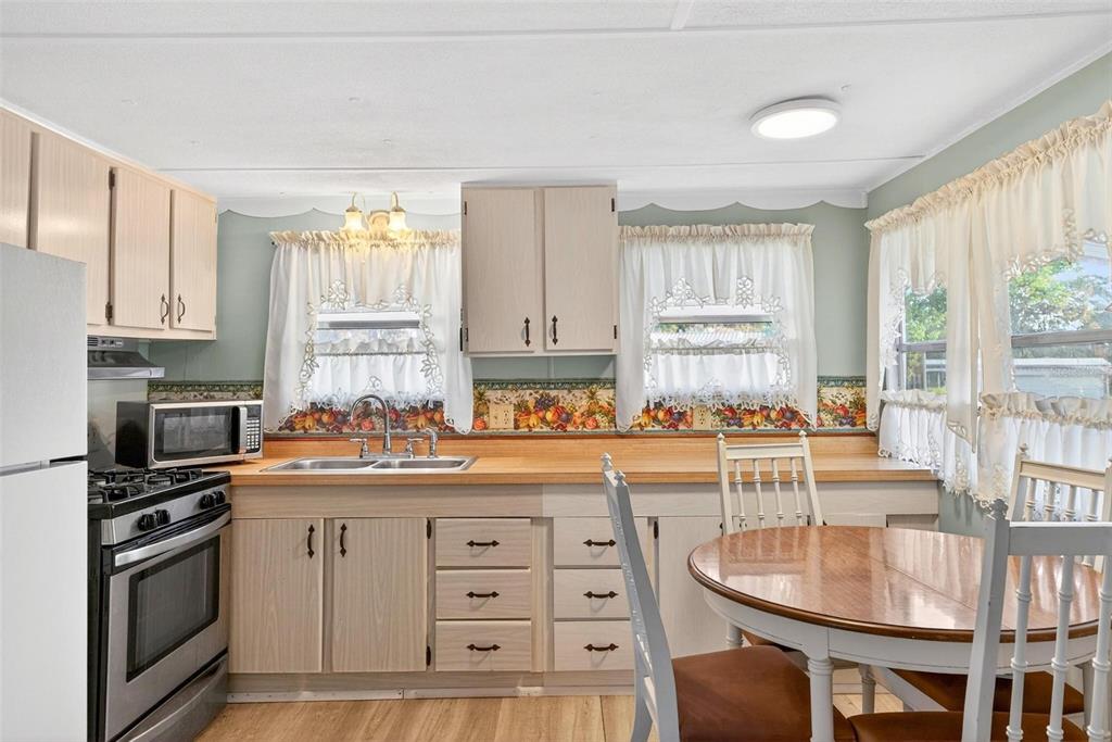 684 Cindi Avenue Leesburg, FL 34788 - Photo 16 of 60 a kitchen with a stove a sink and a refrigerator