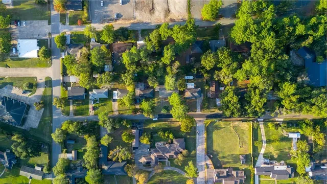 a bird view of a house