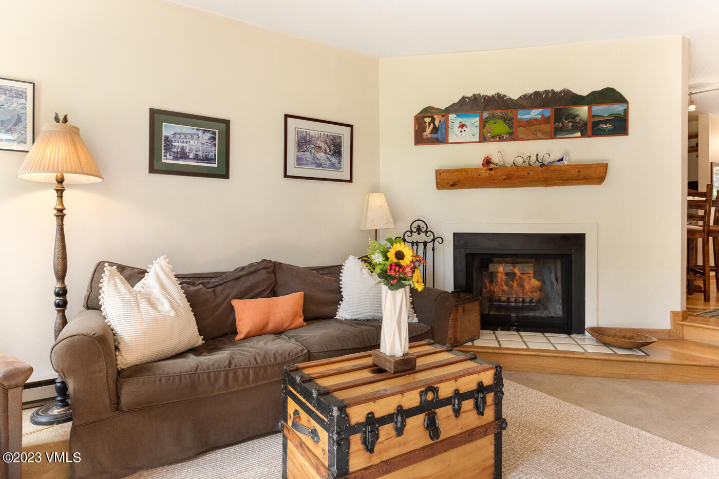 945 Red Sandstone Road, Unit B3 Vail, CO 81657 - Photo 15 of 48 a living room with furniture and a fireplace