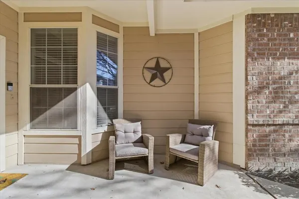 a view of outdoor space with seating area