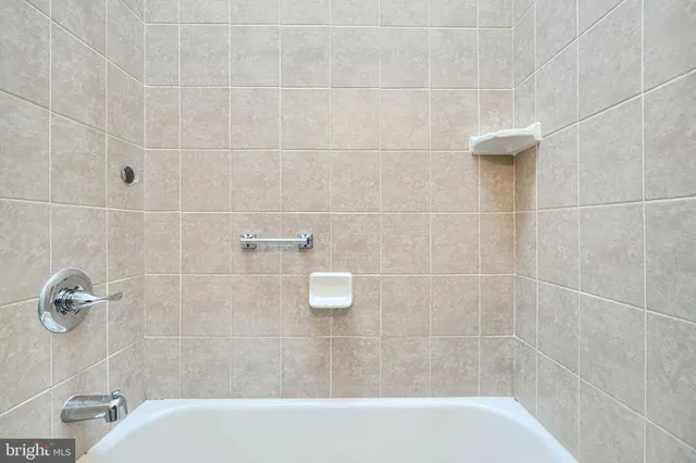a bathroom with a shower and bathtub