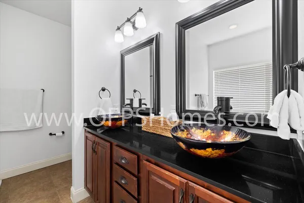 a close view of sink and mirror