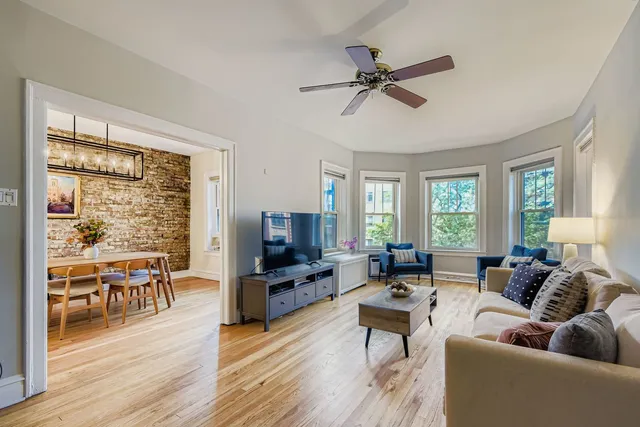 a living room with furniture