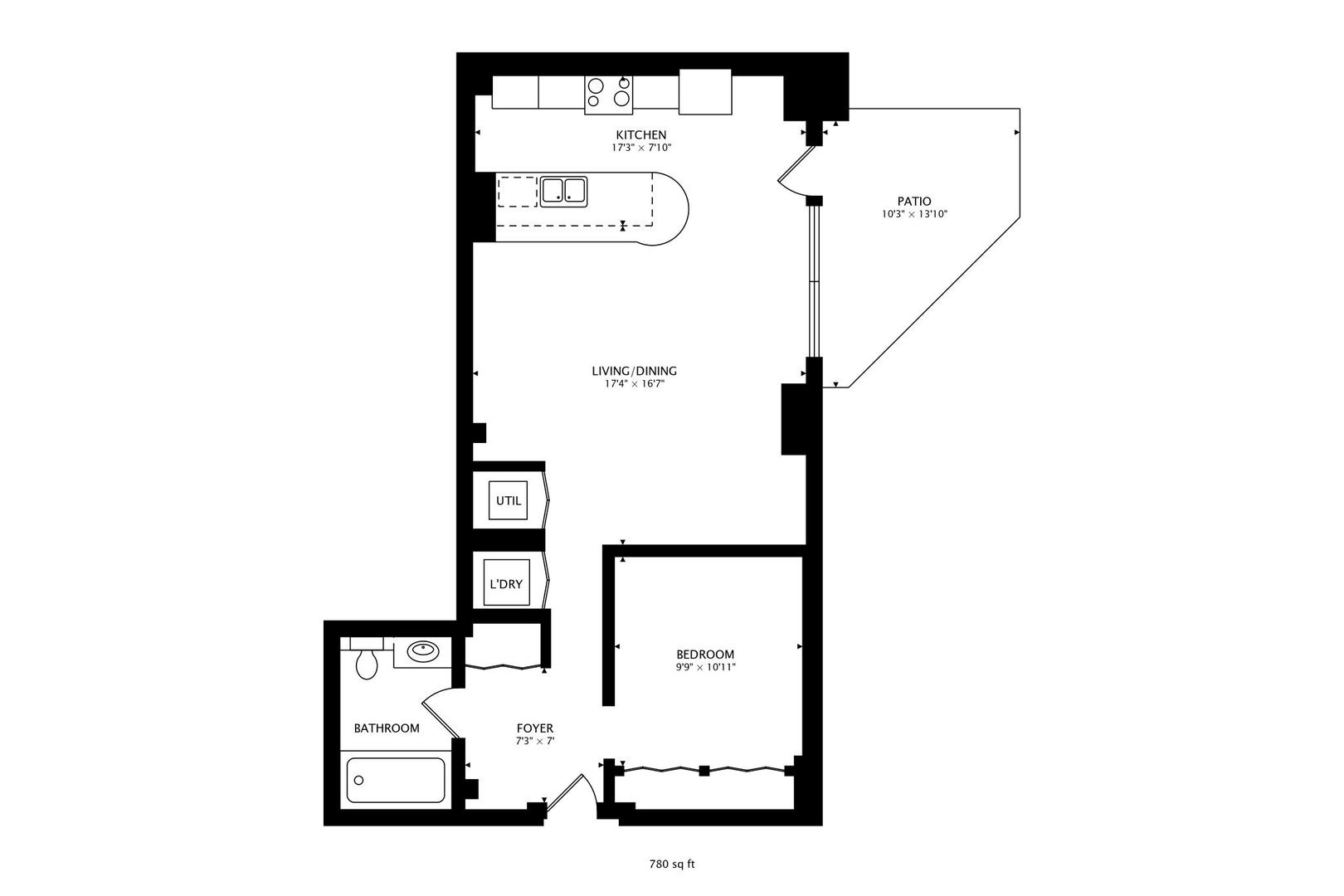 1040 West Adams Street, Unit 220 Chicago, IL 60607 - Photo 27 of 27 a picture of a bench in front of a door