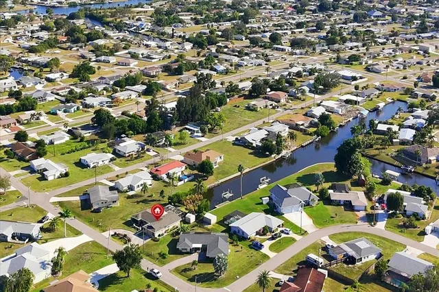 an aerial view of a city