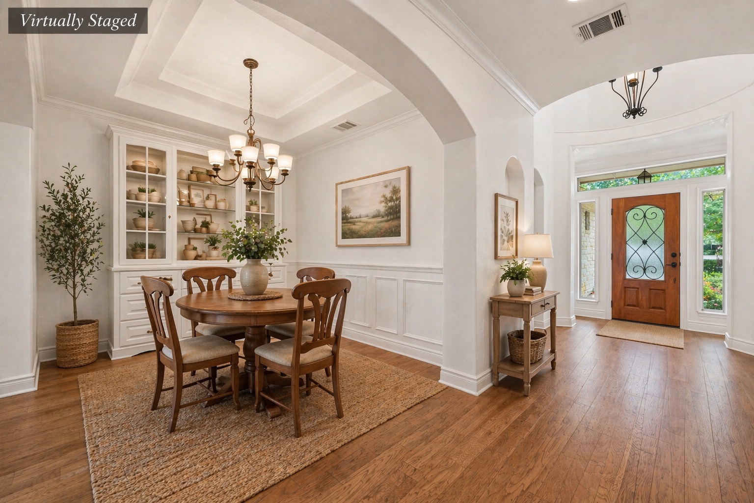815 River Walk Trail Georgetown, TX 78633 - Photo 5 of 36 a view of a dining room with furniture window and wooden floor