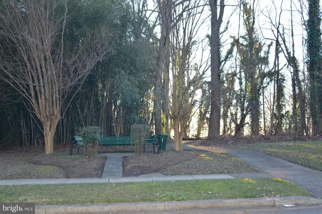 a view of a building from a corridor