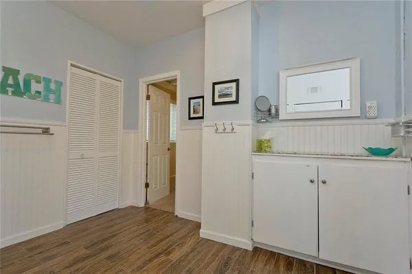a view of a kitchen with washer and dryer