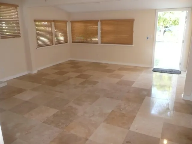 an empty room with closet