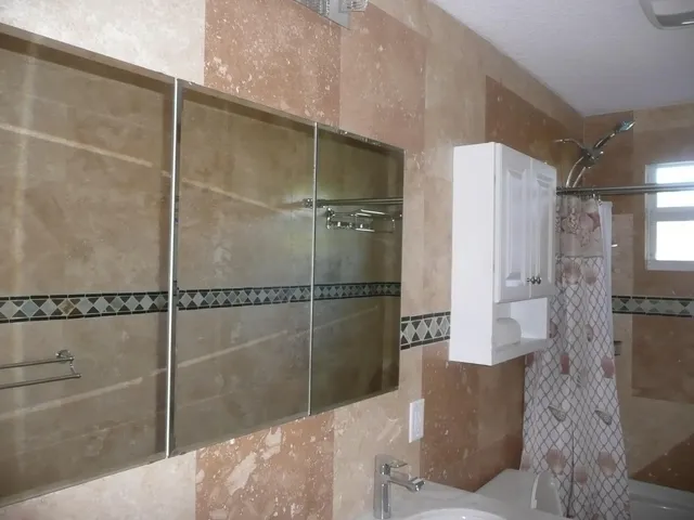 a close view of a shower in room