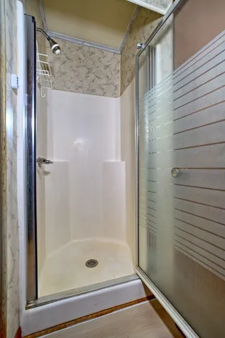 a bathroom with a shower