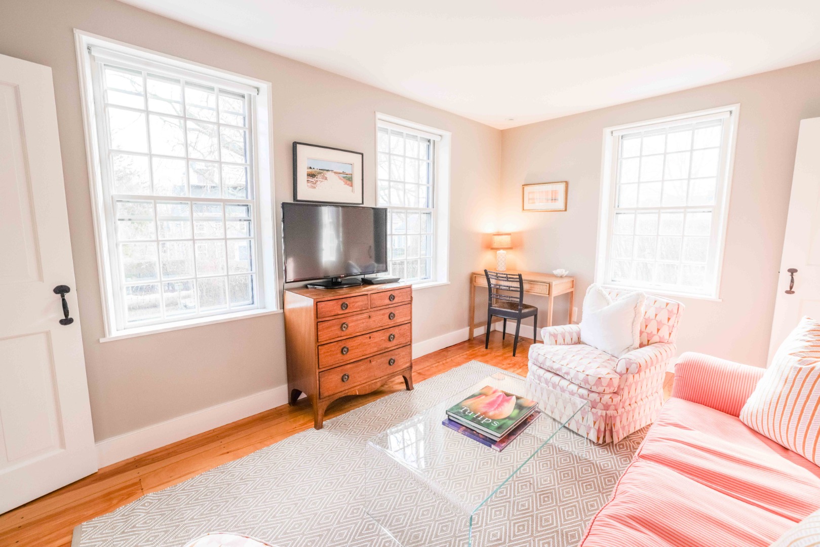 13 West Chester Street Nantucket, MA 02554 - Photo 14 of 32 a living room with furniture and a flat screen tv